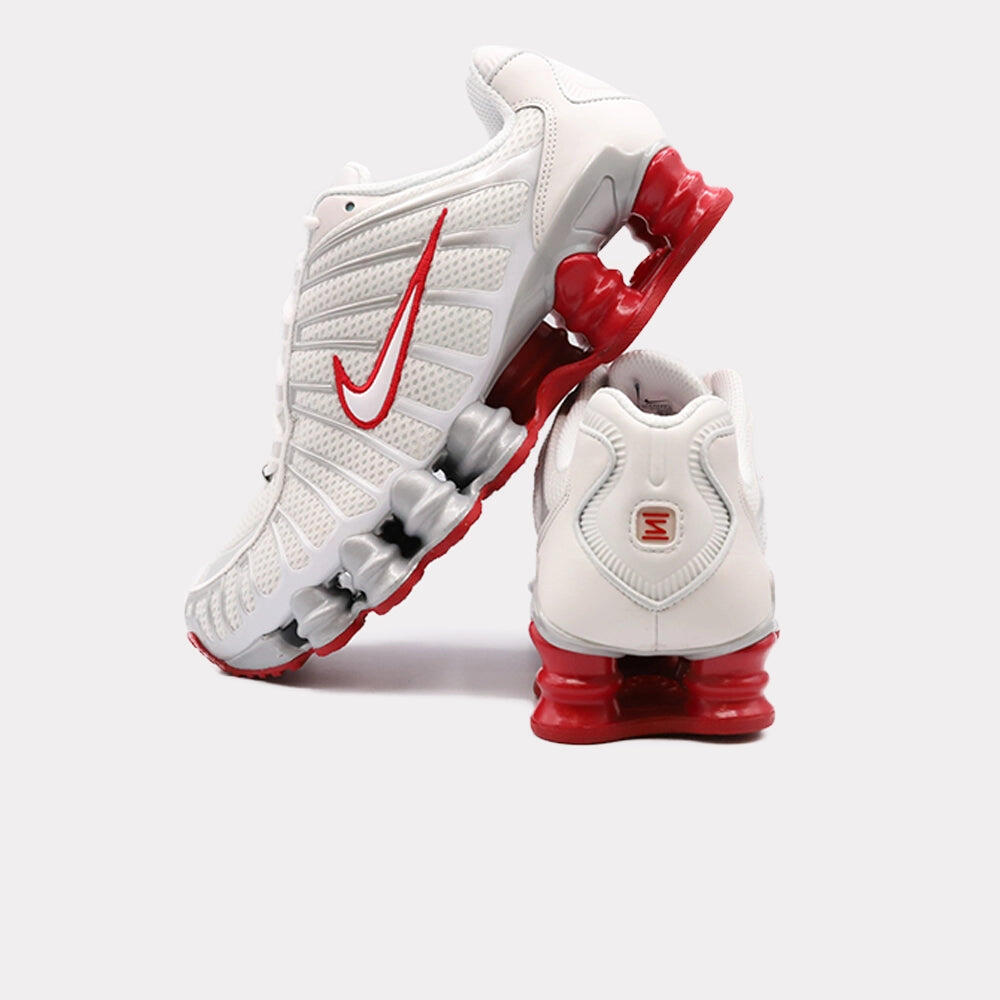 Nike Shox TL Platinum Tint Gym Red 3/4