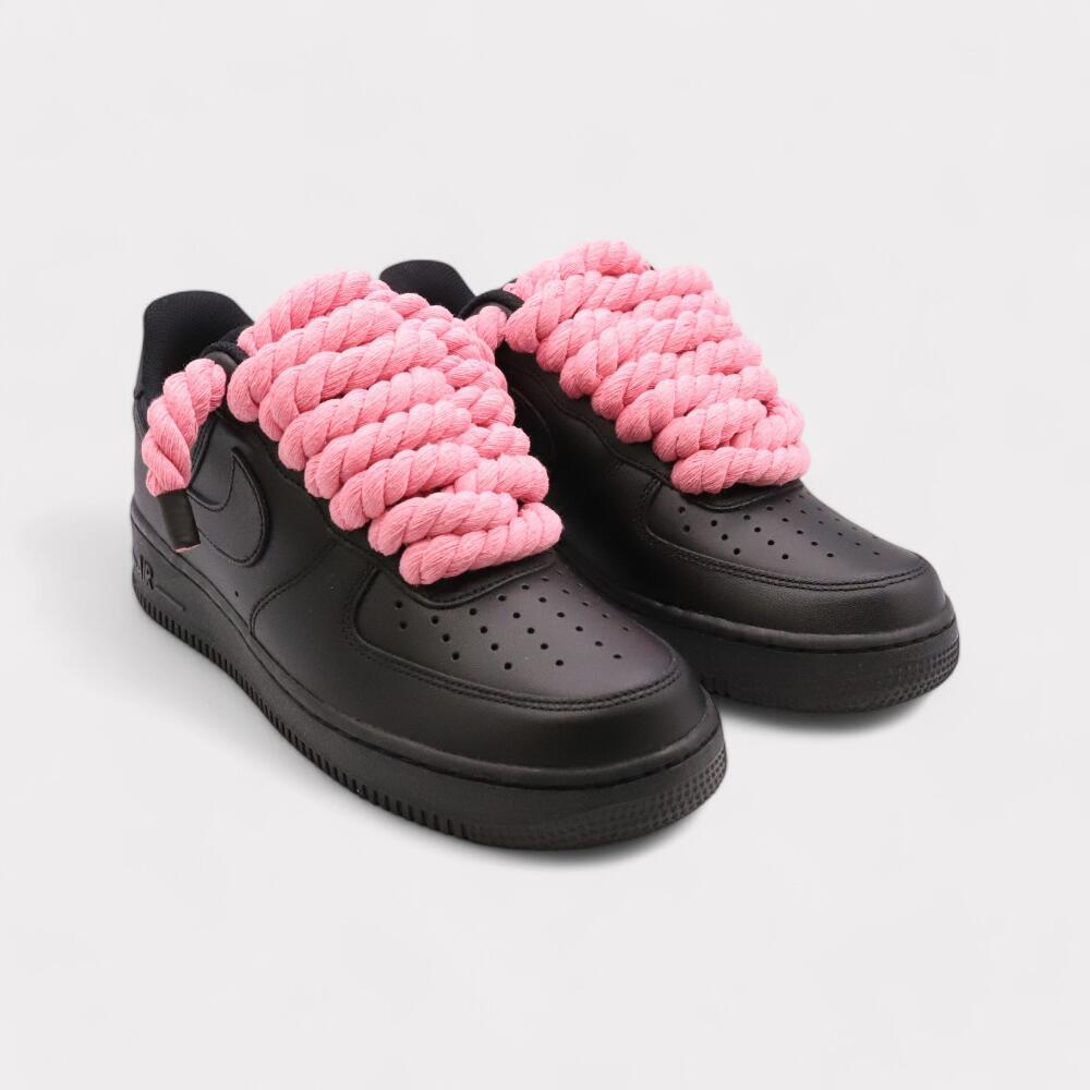 Nike Air Force 1 Black - Rope Lace Pink 2/4