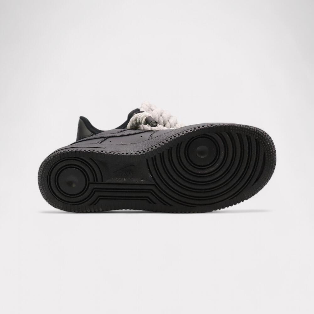Nike Air Force 1 Black - Rope Lace Grey 4/4