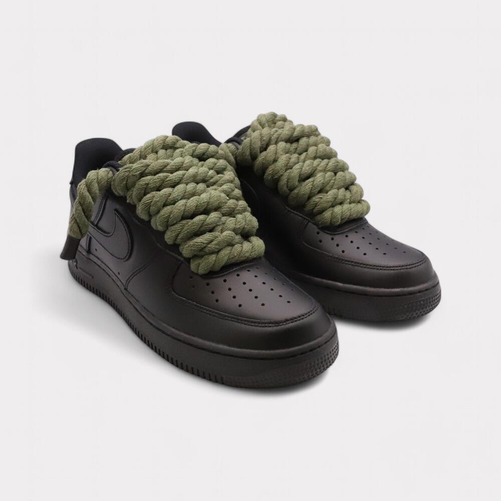 Nike Air Force 1 Black - Rope Lace Black 2/4
