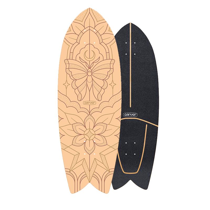 Carver - Carver Deck Nienow Mariposa - Longboard Skate - Beige - No Size - Decathlon
