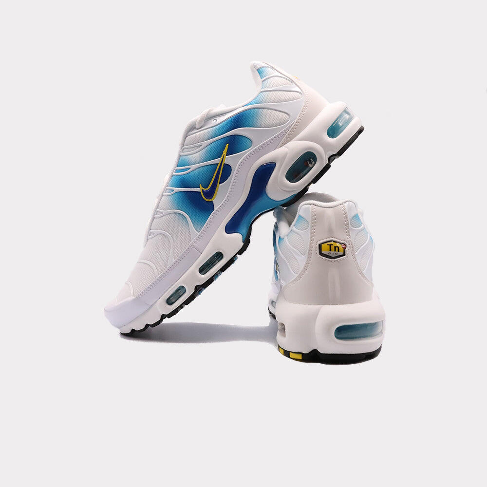 Nike Air Max Plus Spray Paint Swoosh White Blue 3/7