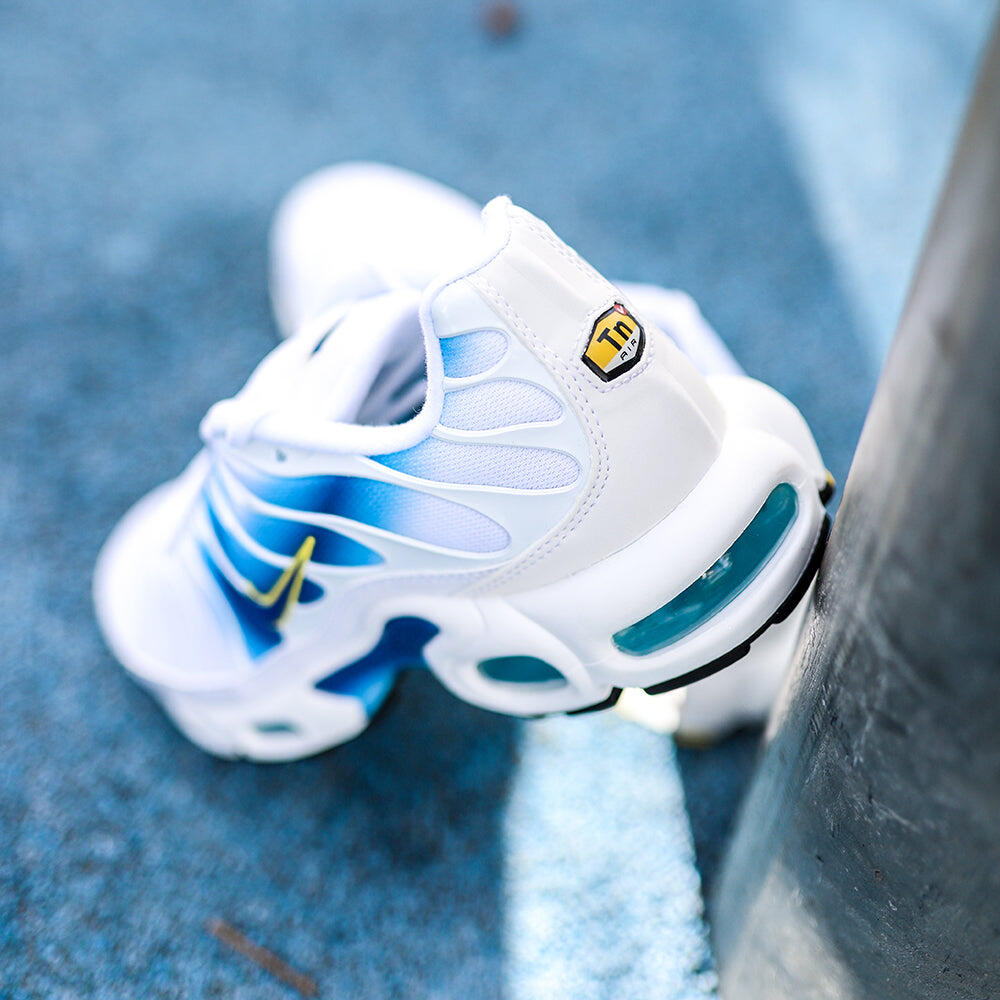 Nike Air Max Plus Spray Paint Swoosh White Blue 7/7