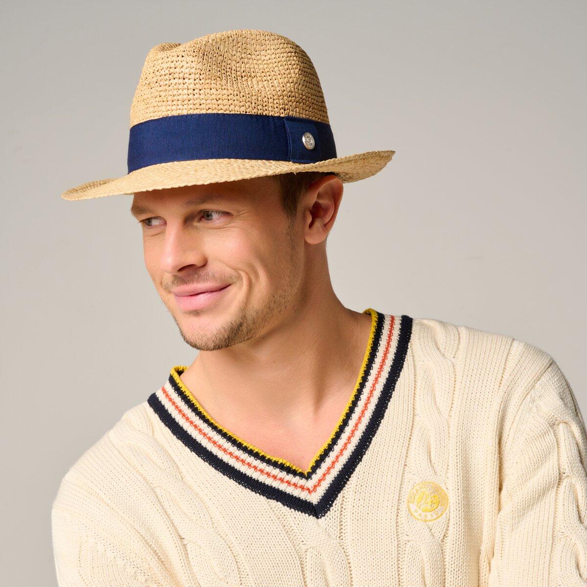 Trilby en Raffia Roland-Garros - Marine 3/4