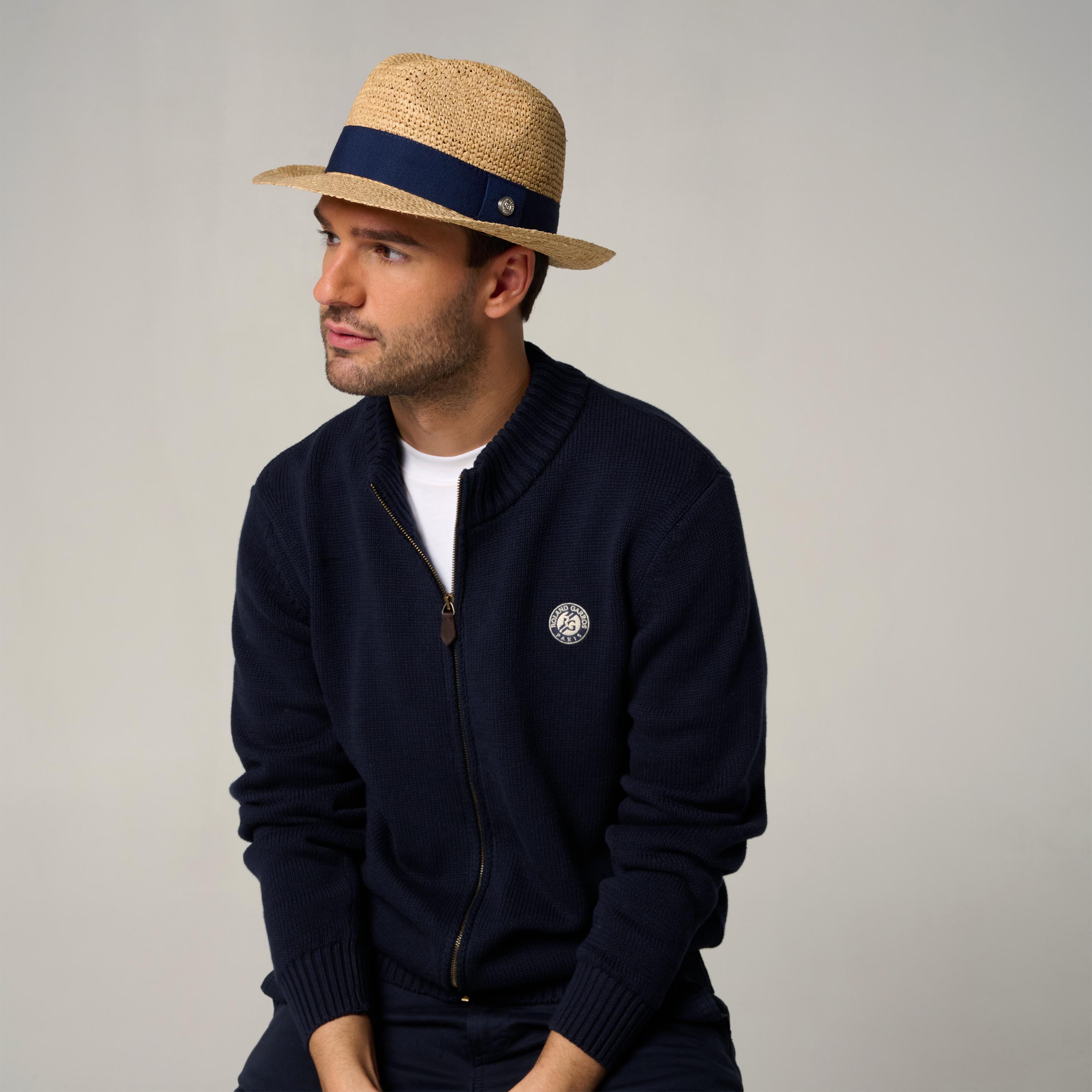 Trilby en Raffia Roland-Garros - Marine 1/4