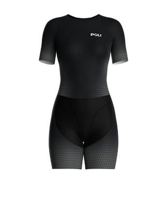 Premium Triathlon-Einteiler kurzärmelig Damen – DEEPRA