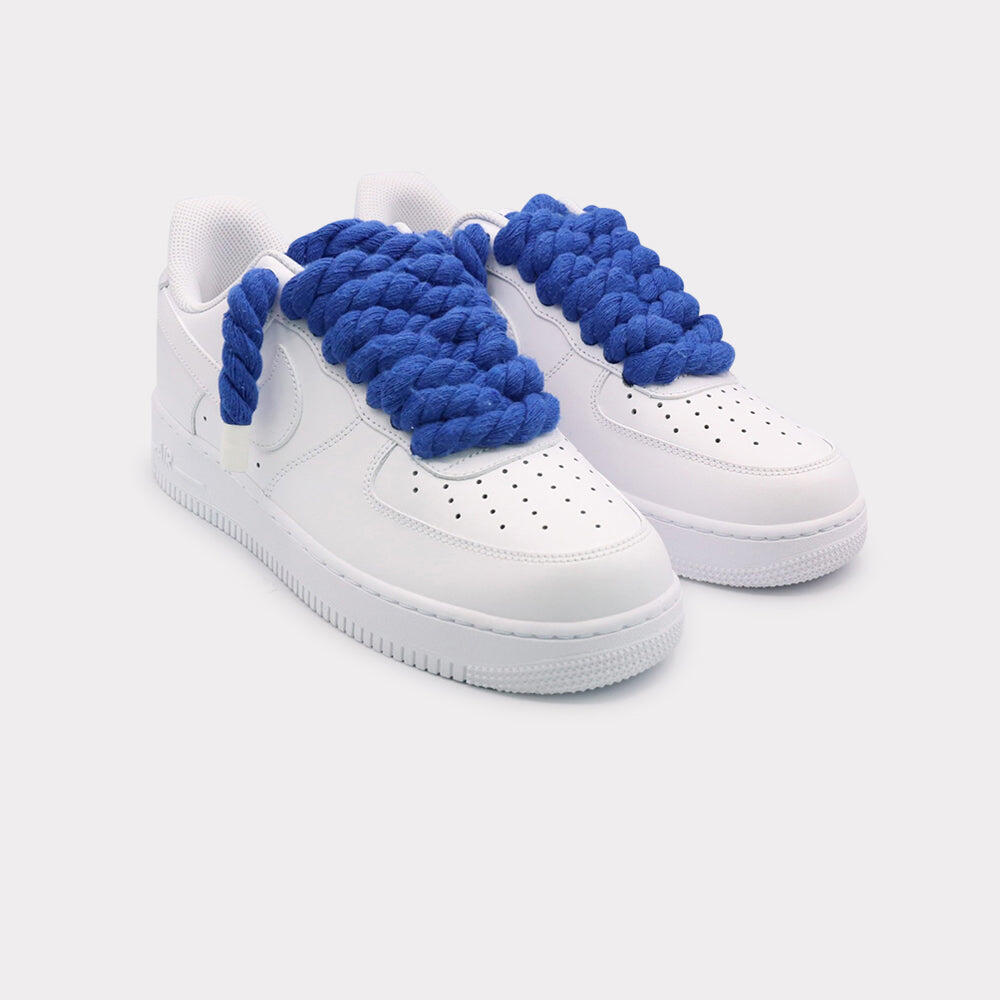 Nike Air Force 1 White - Rope Lace Blue 2/3