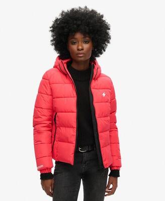 Gewatteerd jack met capuchon in sportieve stijl van superdry.