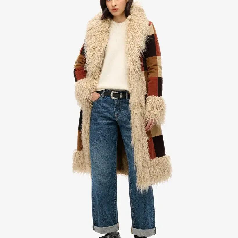 Long coat for women Superdry Afghan Patchwork