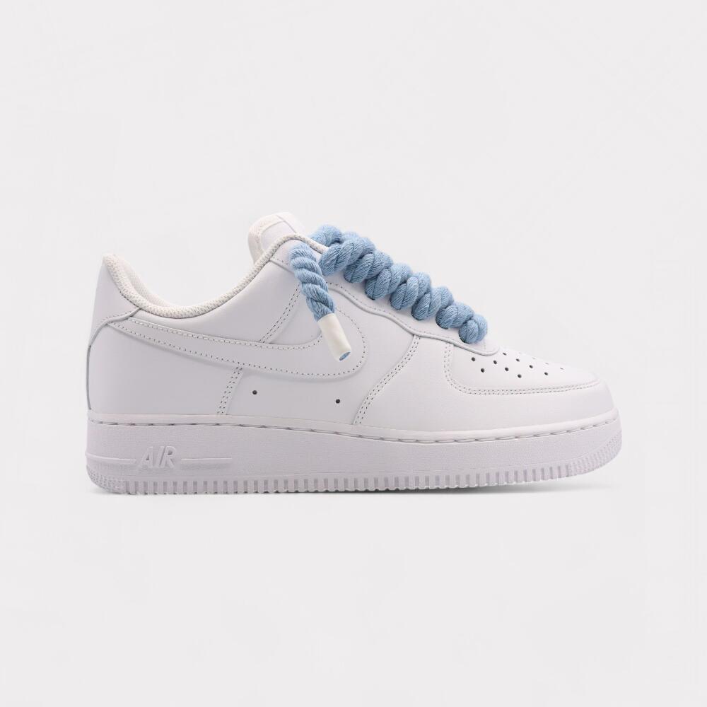 NIKE Nike Air Force 1 White - Rope Lace Light Blue