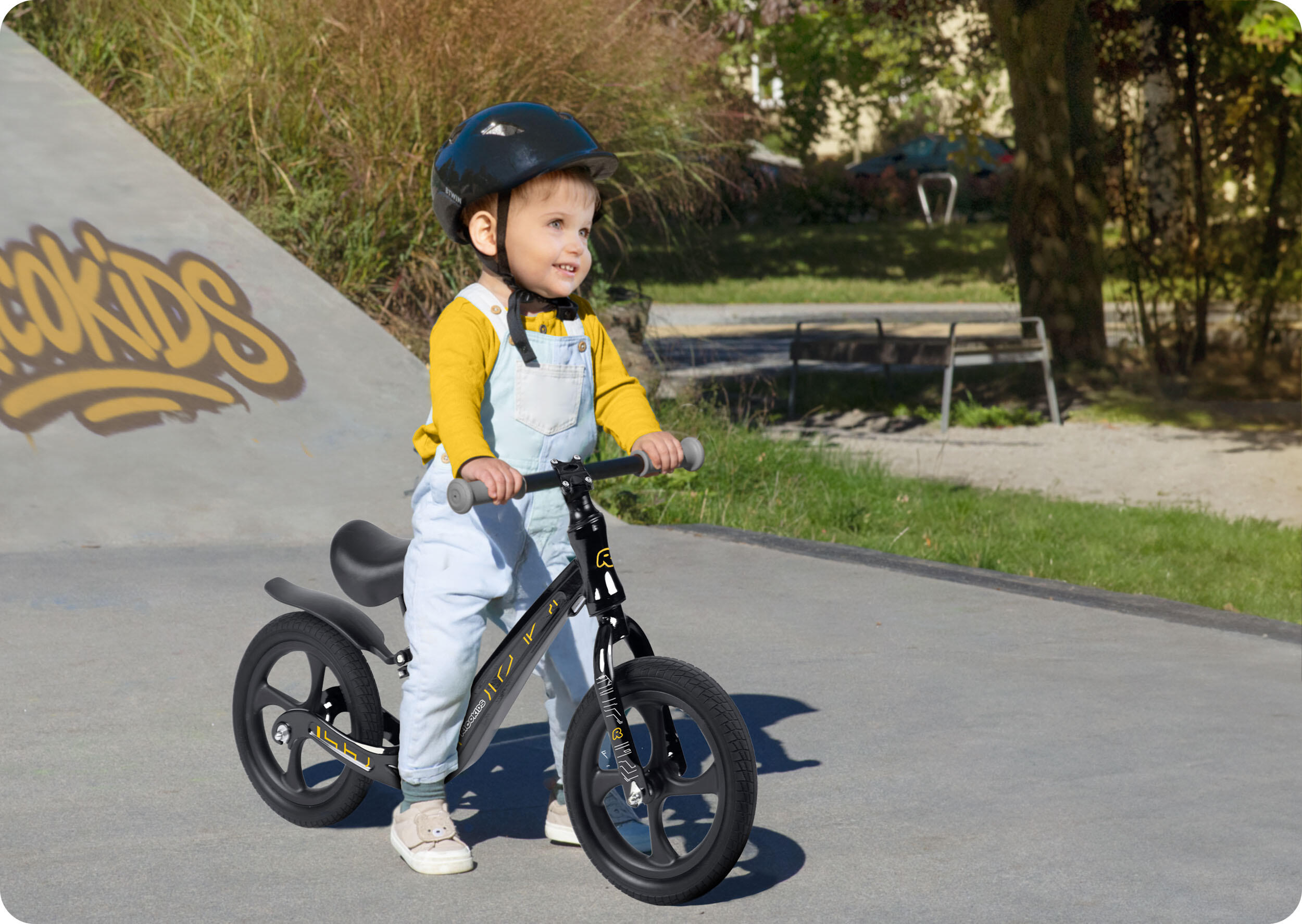 RICOKIDS Laufrad Lauflernrad Fahrrad Kinderrad höhenverstellbar EVA 12 Zoll 4/7