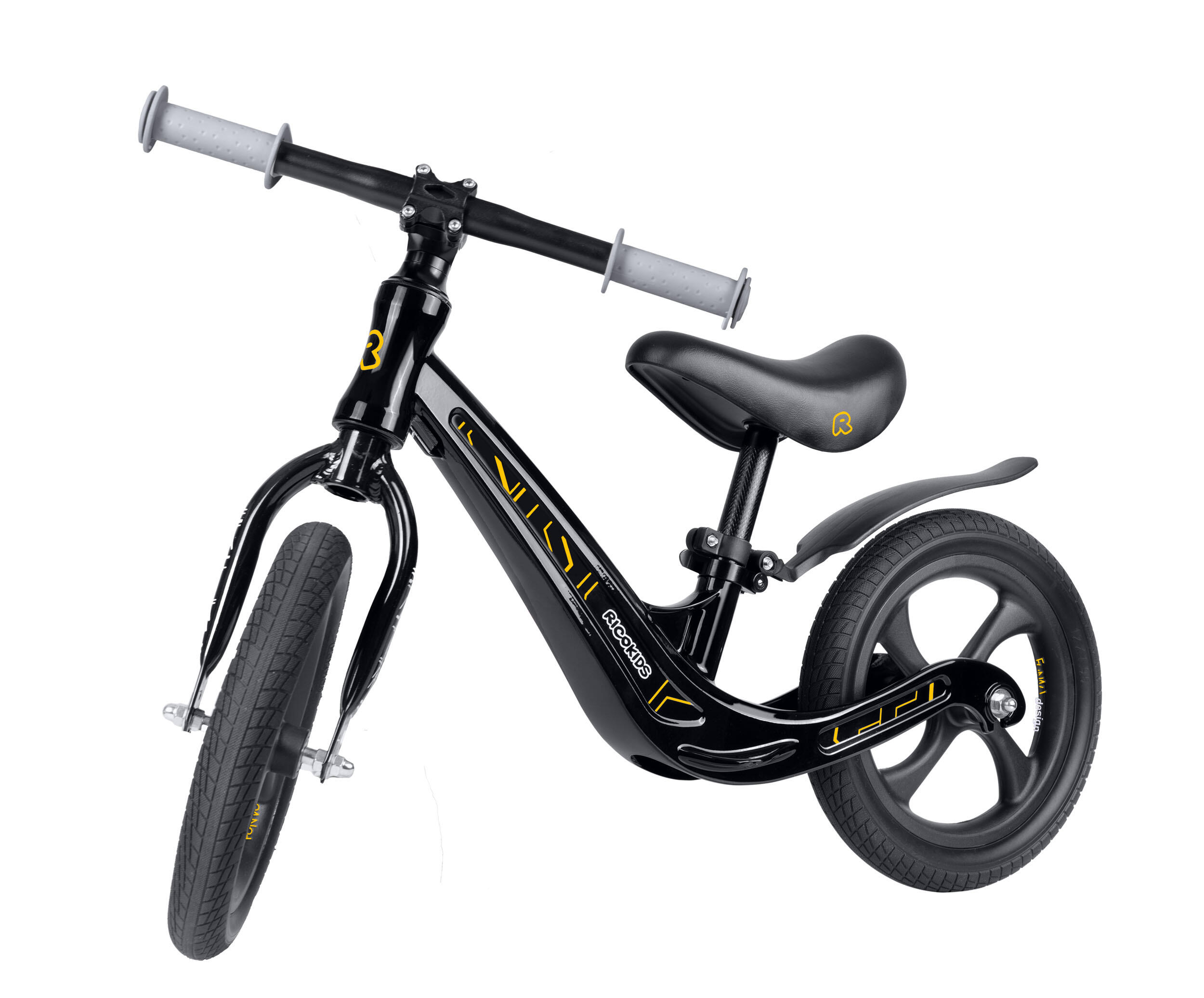 RICOKIDS Laufrad Lauflernrad Fahrrad Kinderrad höhenverstellbar EVA 12 Zoll 3/7