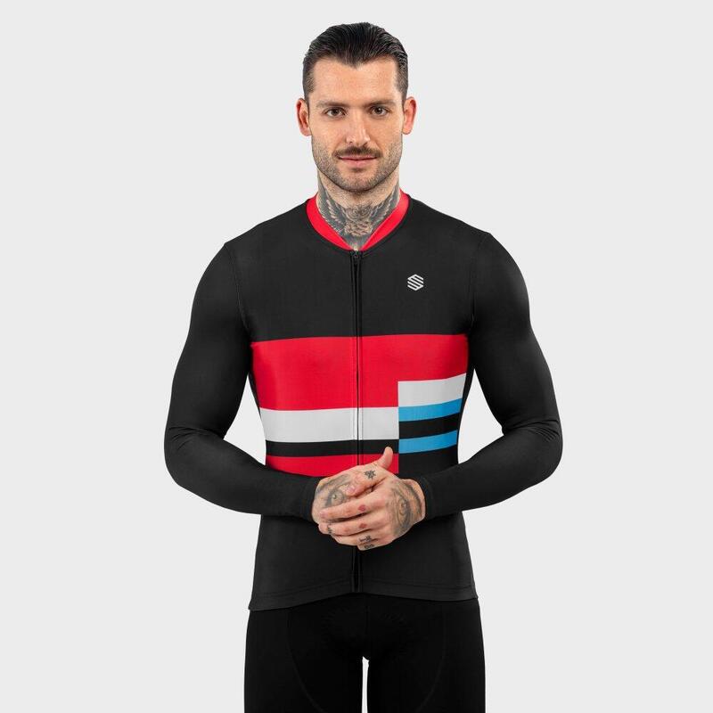 Pánský cyklistický dres s dlouhým rukávem M2 Riemst Černá