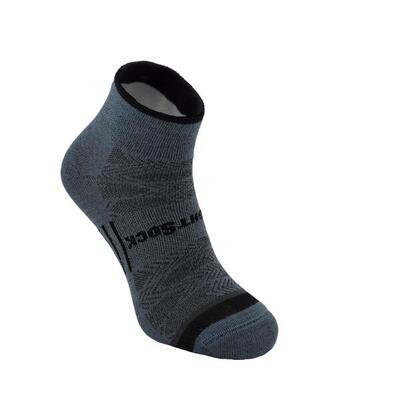 Wrightsock coolmesh quarter - donkergrijs - dubbellaags anti-blaar sokken