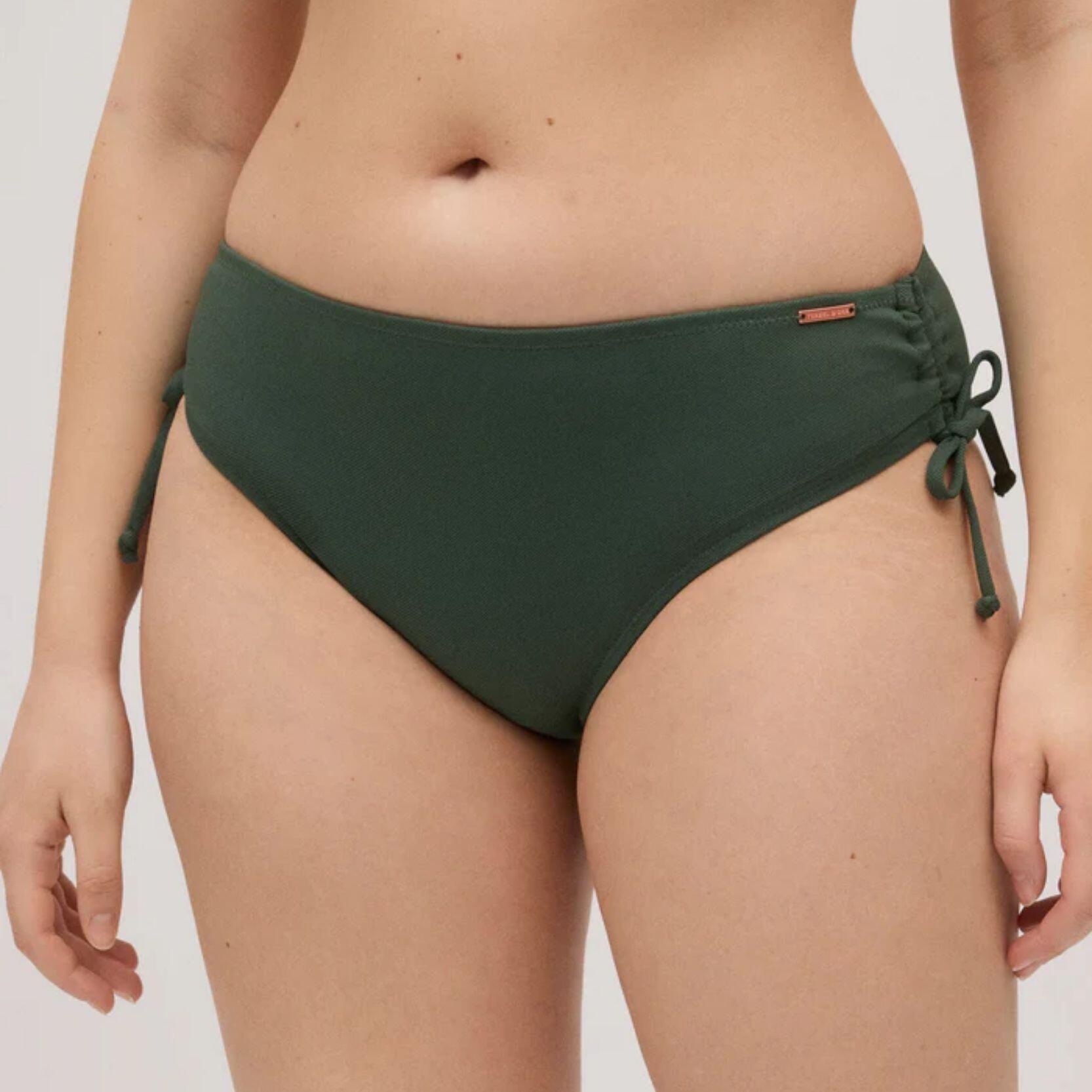 YSABEL MORA Braga bikini reductora midi micropiqué verde oscuro