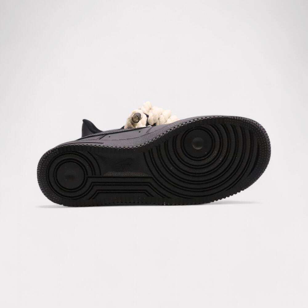 Nike Air Force 1 Black - Rope Lace Beige 4/4