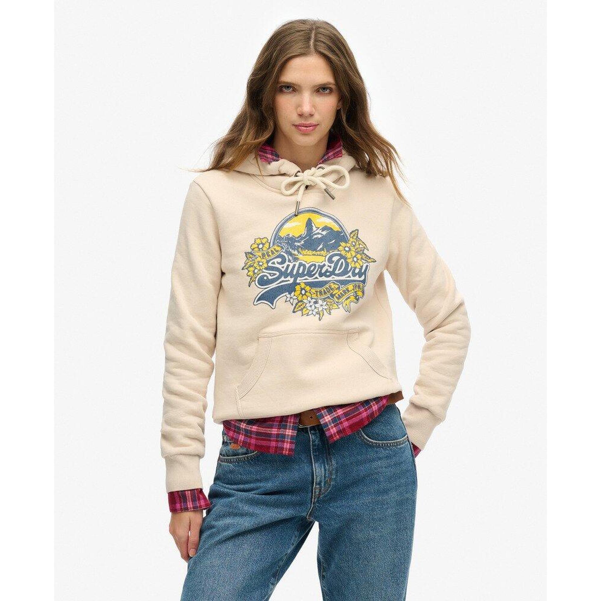 Superdry - Capuche Florale - T-shirt Manches Courtes - Gris - Decathlon
