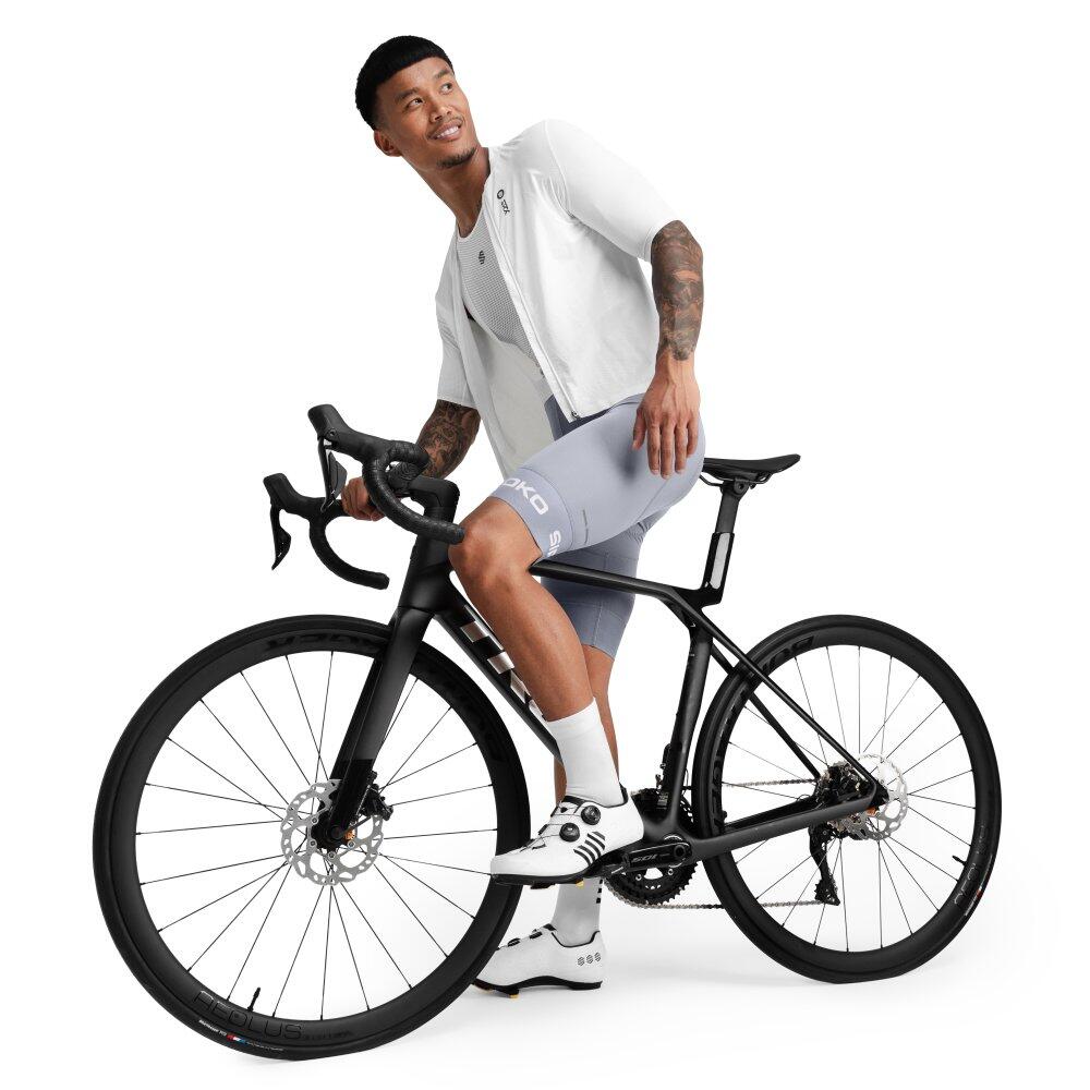 Salopette ciclismo a gamba corta uomo BX Fassa Grigio 3/7