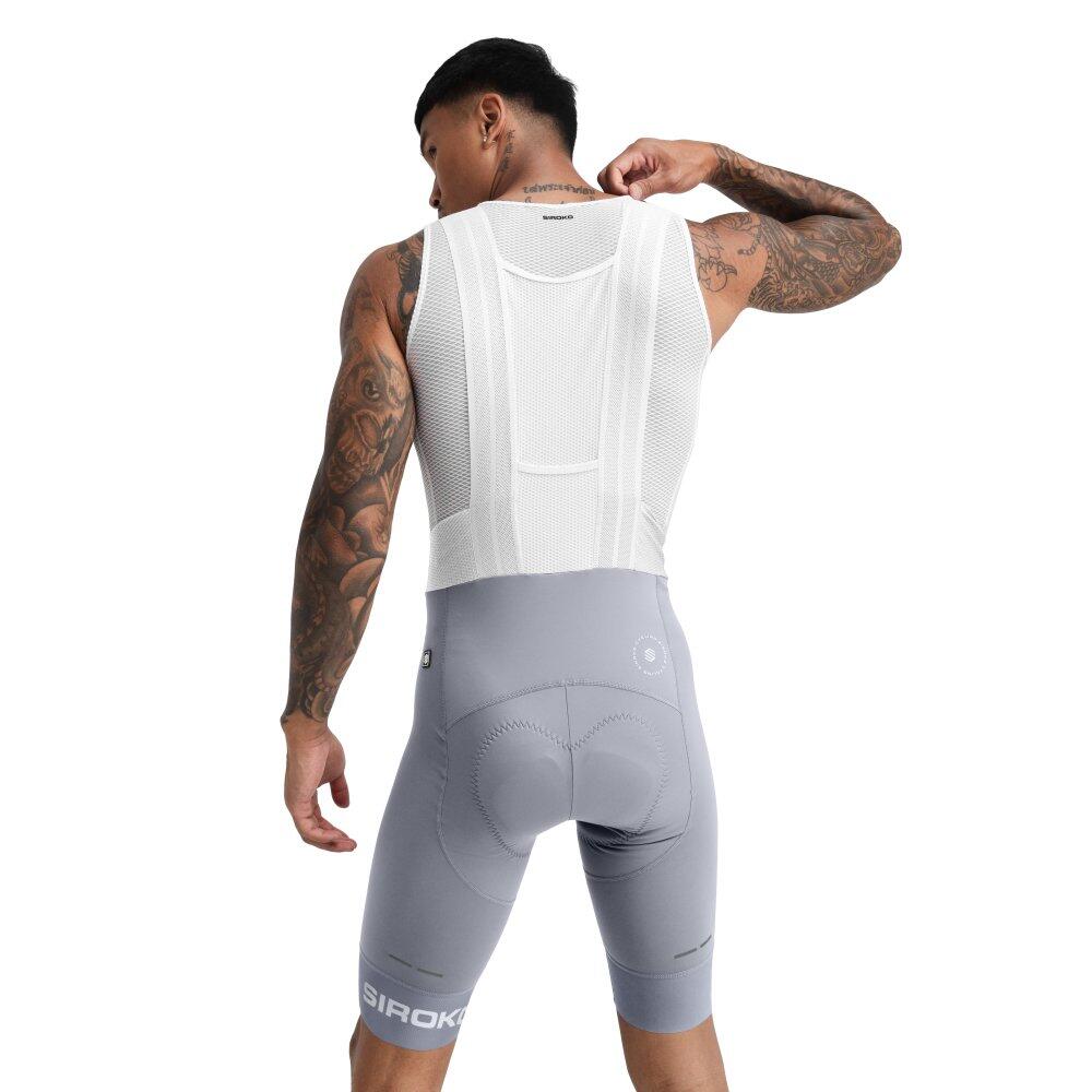 Salopette ciclismo a gamba corta uomo BX Fassa Grigio 2/7