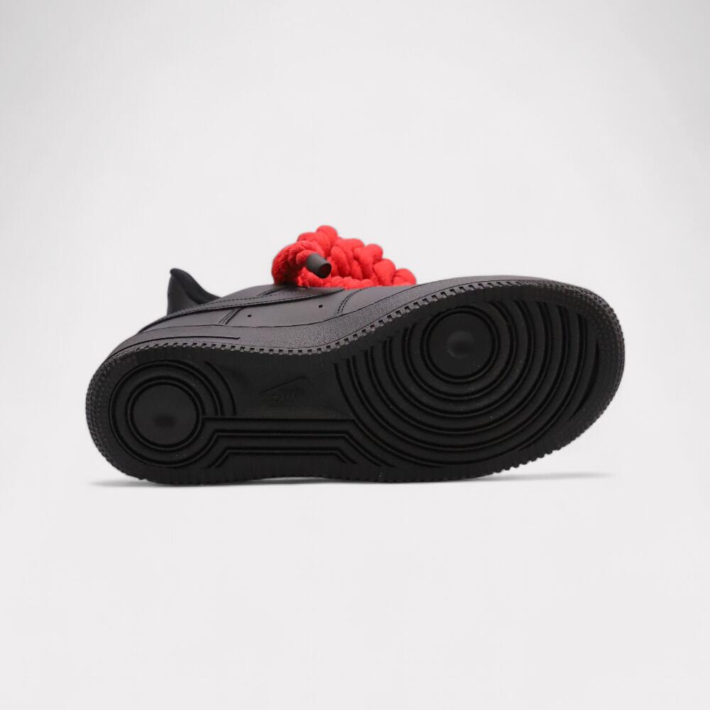 Nike Air Force 1 Black - Rope Lace Black 3/4