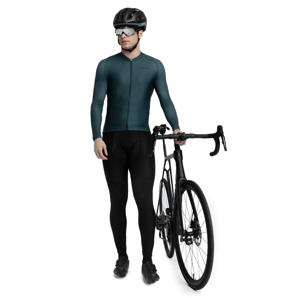 Heren Wielrennen wielershirt lange mouw M2 Gravel Legergroen 3/7