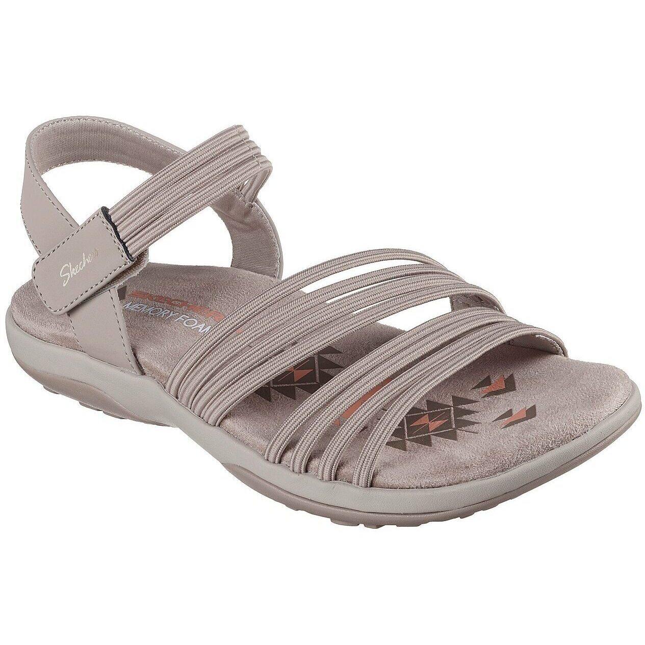 Chinelos skechers reggae slim - coffee, bege, mulheres