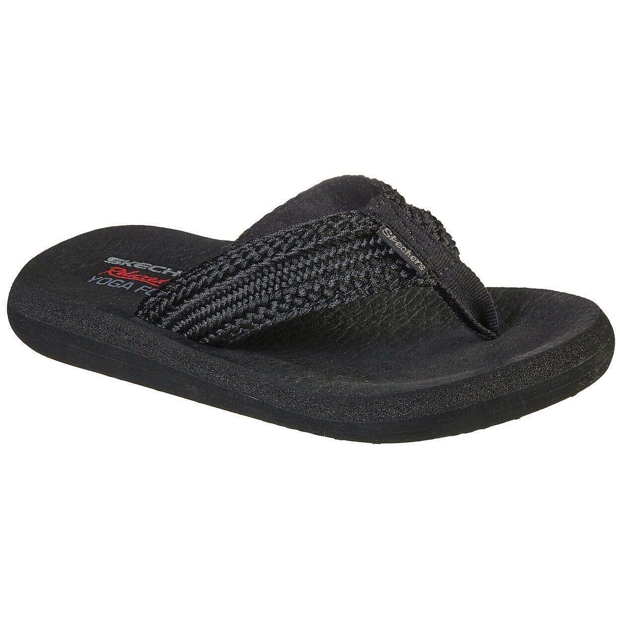 Slapi femei Skechers Asana - Hidden Valle, Negru