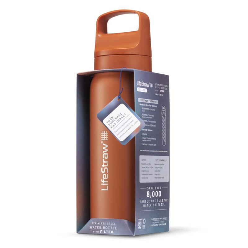 Waterfilterfles Go 2.0 Kyoto RVS geïsoleerd 500 ml - Oranje 4/5
