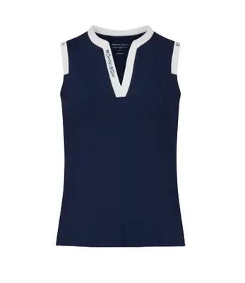 Rohnisch abby mouwloos topje, dames mouwloos poloshirt
