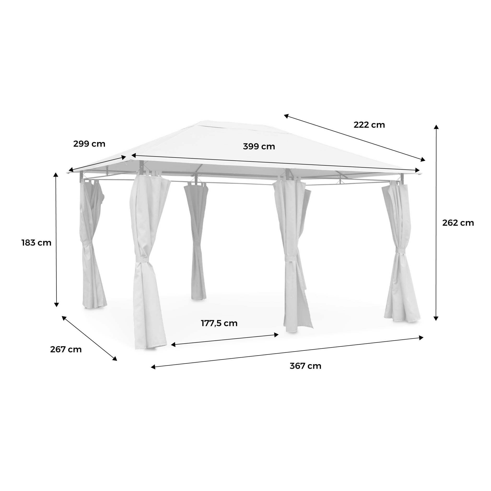 Toldo de techo para pérgola 3x4m, Gris 3/3