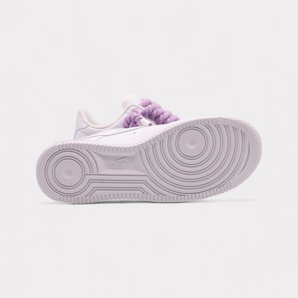 Nike Air Force 1 White - Rope Lace Light Violet 4/4