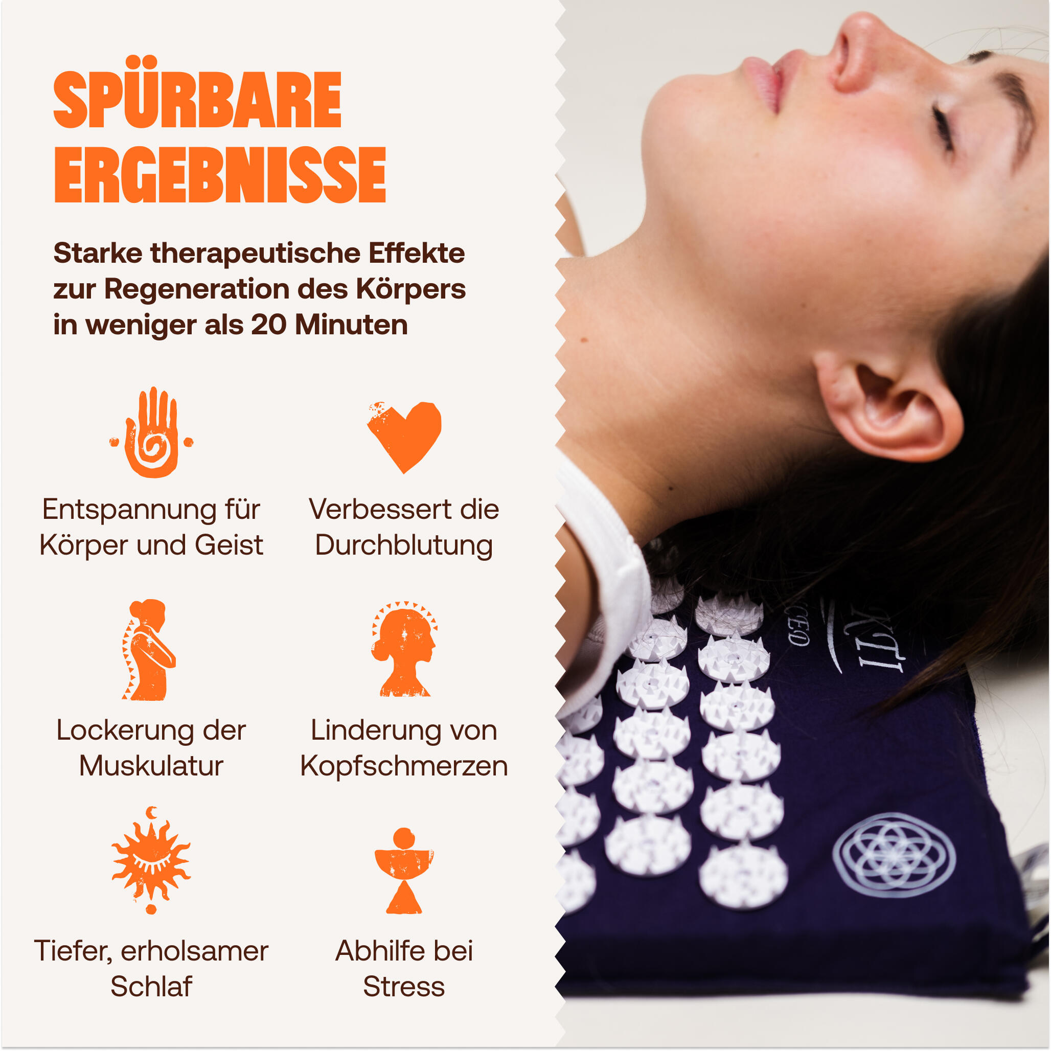 Tapis Acupression pour Relaxation - Coton Biologique, Fabrication éthique - Vert 2/6