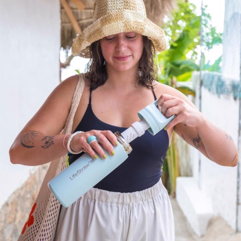 Lifestraw GO 2.0 Stalen Waterfles met filter 500ml Mint 4/5