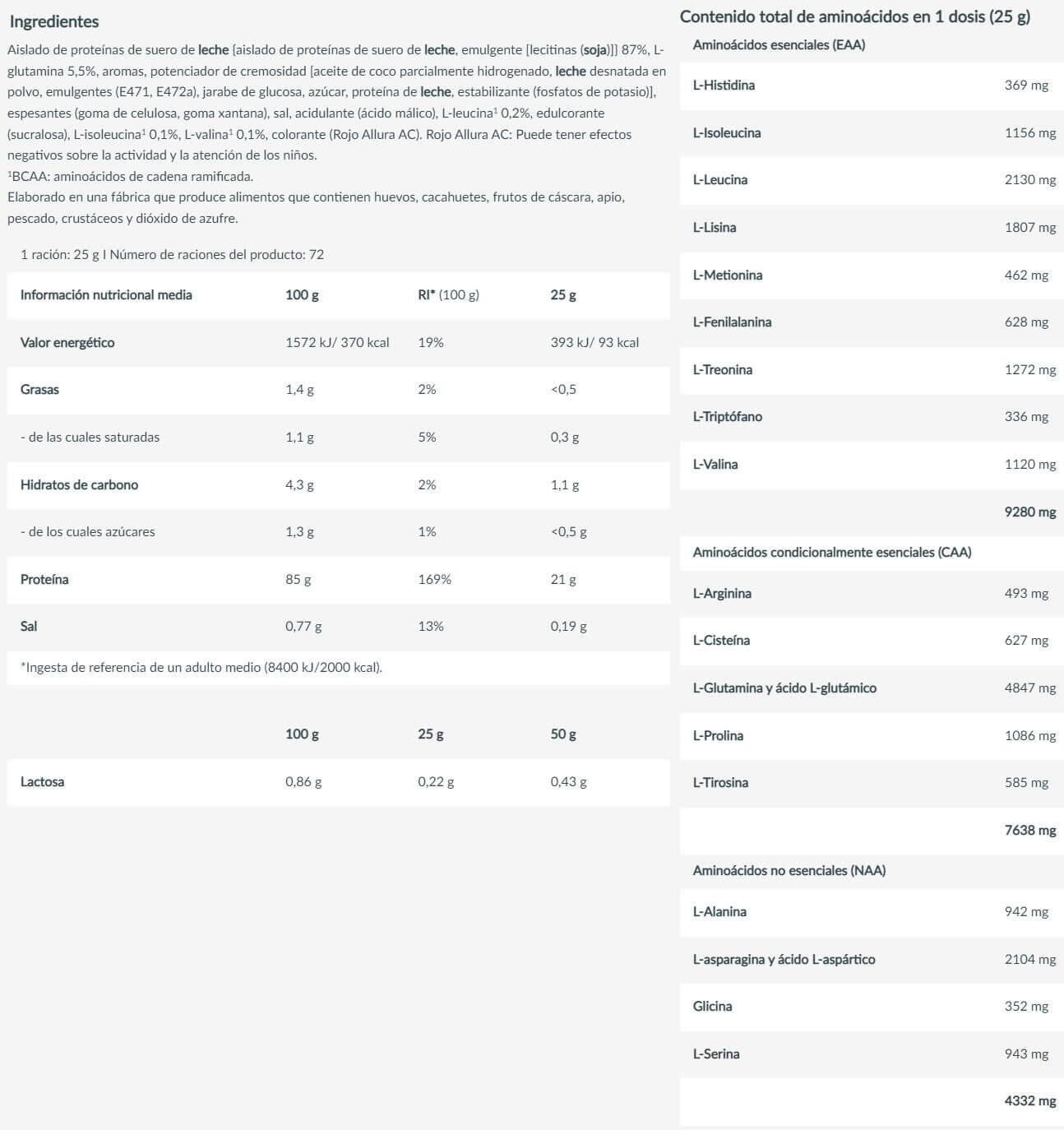 Wei-isolaat - Iso Whey Zero (1816 G) - Aardbei 4/4