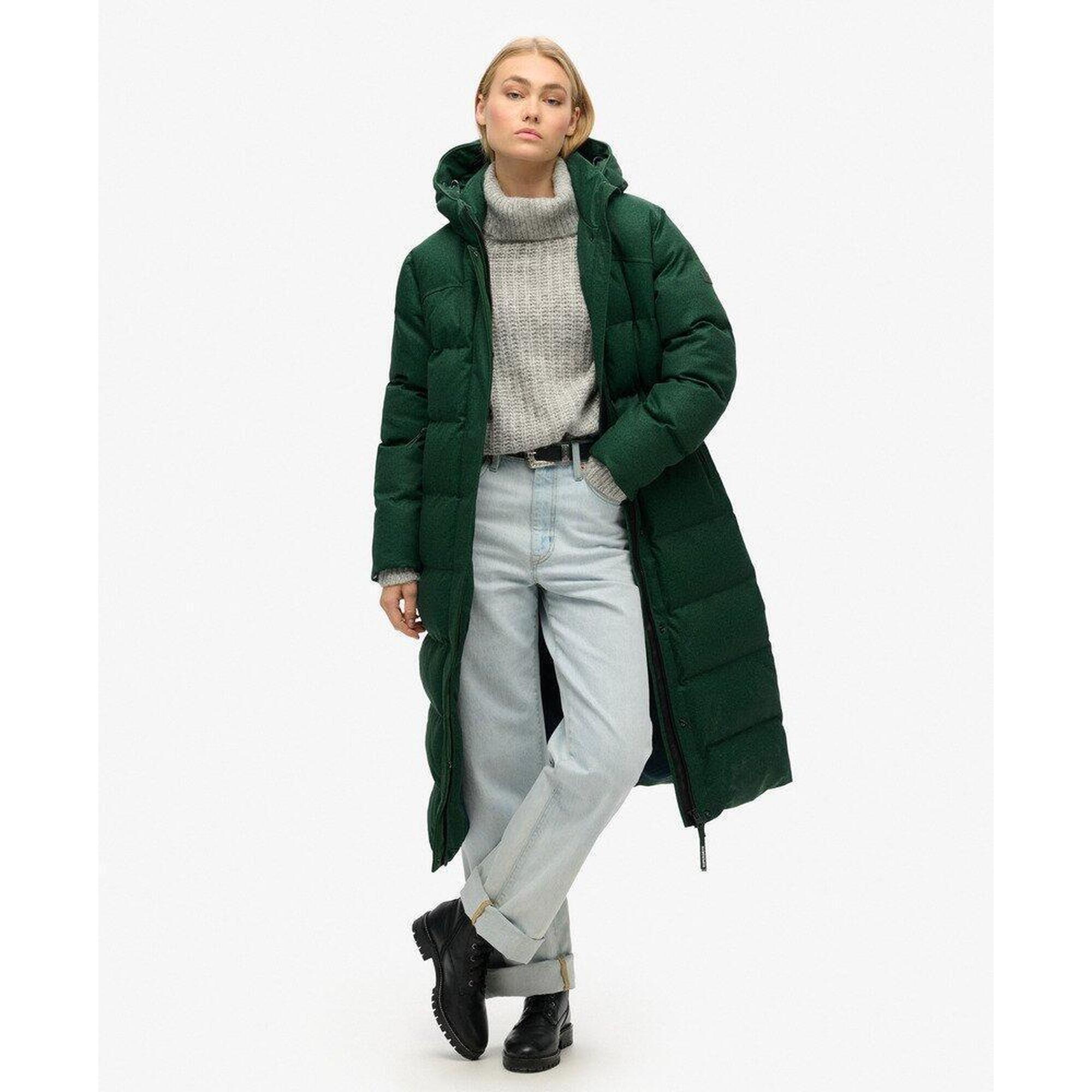 Superdry - Veste Matelassée Longue Tweed De Superdry - Maillot Manches Longues - Vert - Decathlon