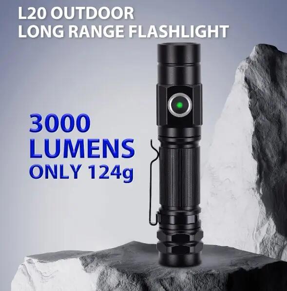 Lanterna reincarcabila Wuben L20, 3000 lumeni, distanta iluminare peste 200 m 2/3