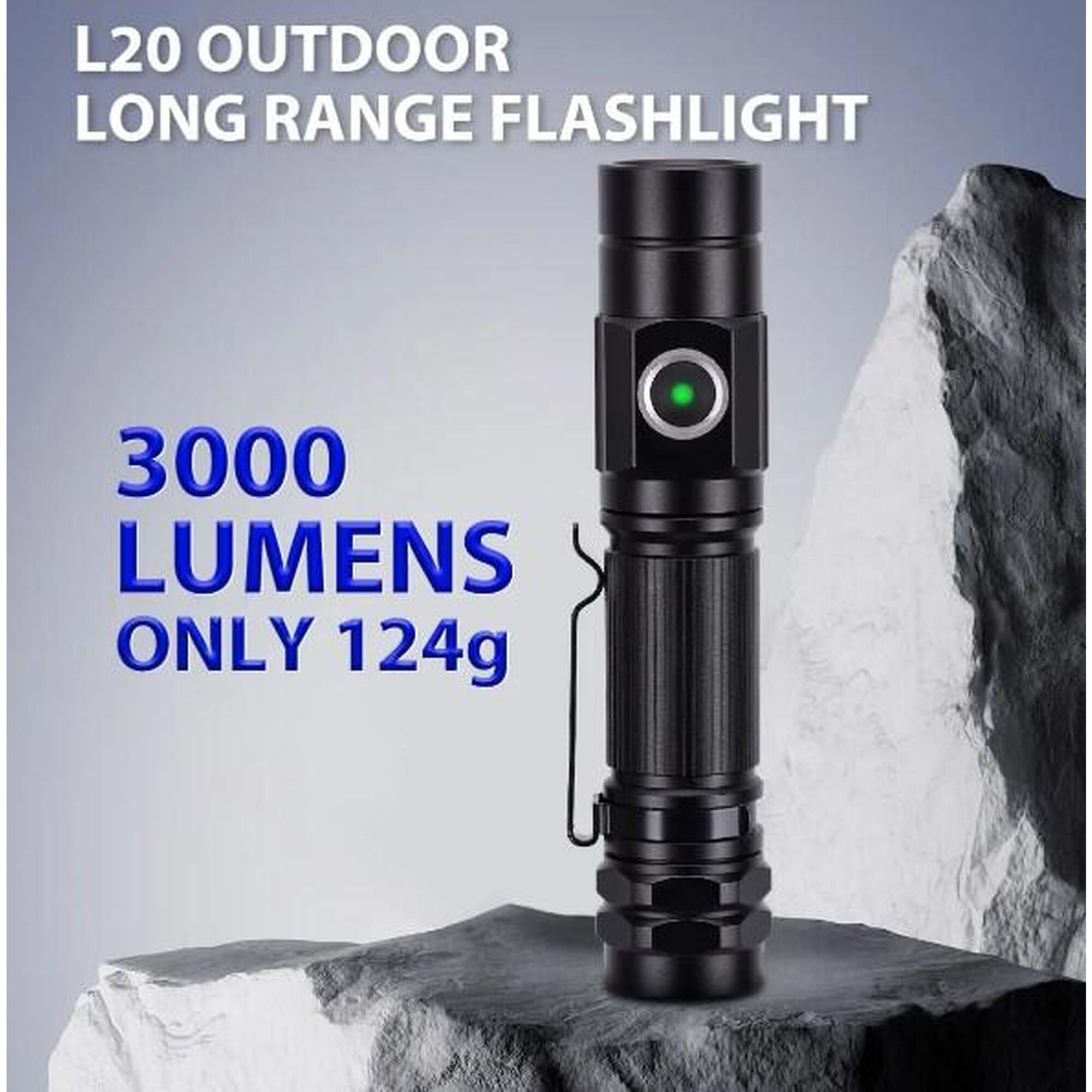 Lanterna reincarcabila Wuben L20, 3000 lumeni, distanta iluminare peste 200 m