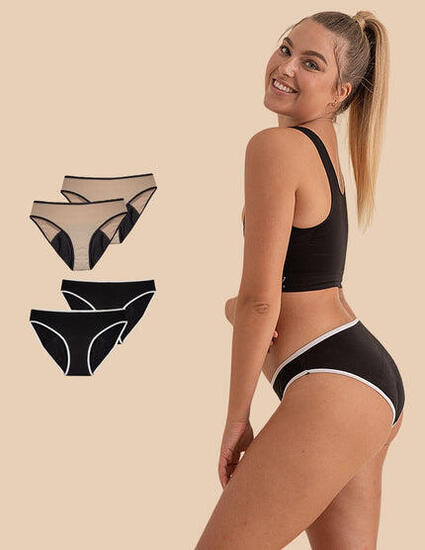 Pack de 4 culottes menstruelles pour adolescents, Academy