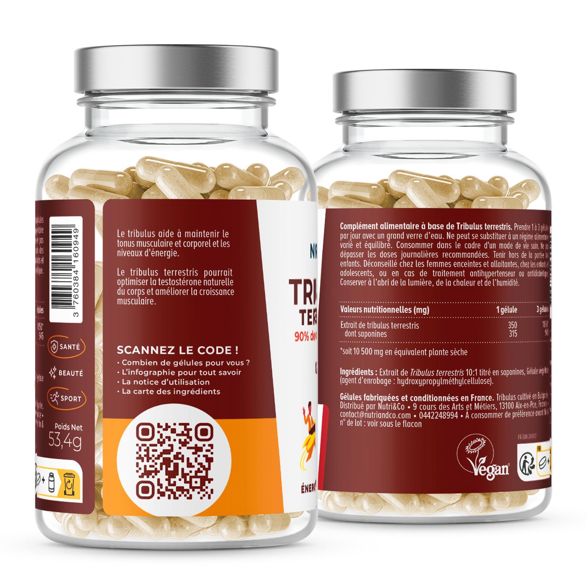 Tribulus Terrestris - 90% Saponines - 120 gélules 2/4