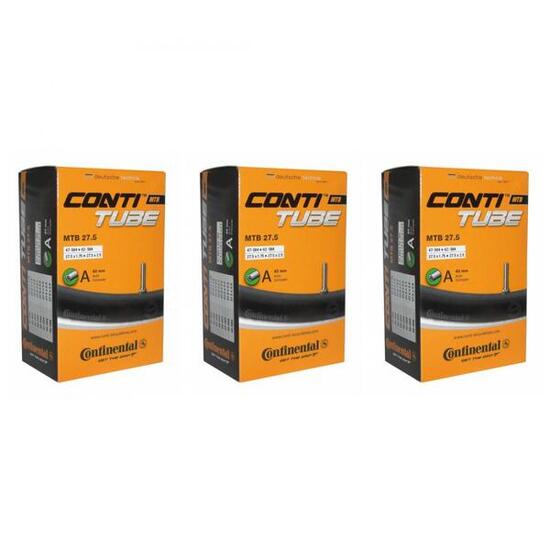 Continental 3er Set MTB Schlauch, 27.5x1.75-2.40 Zoll, AV 40mm, für 47-62mm R...