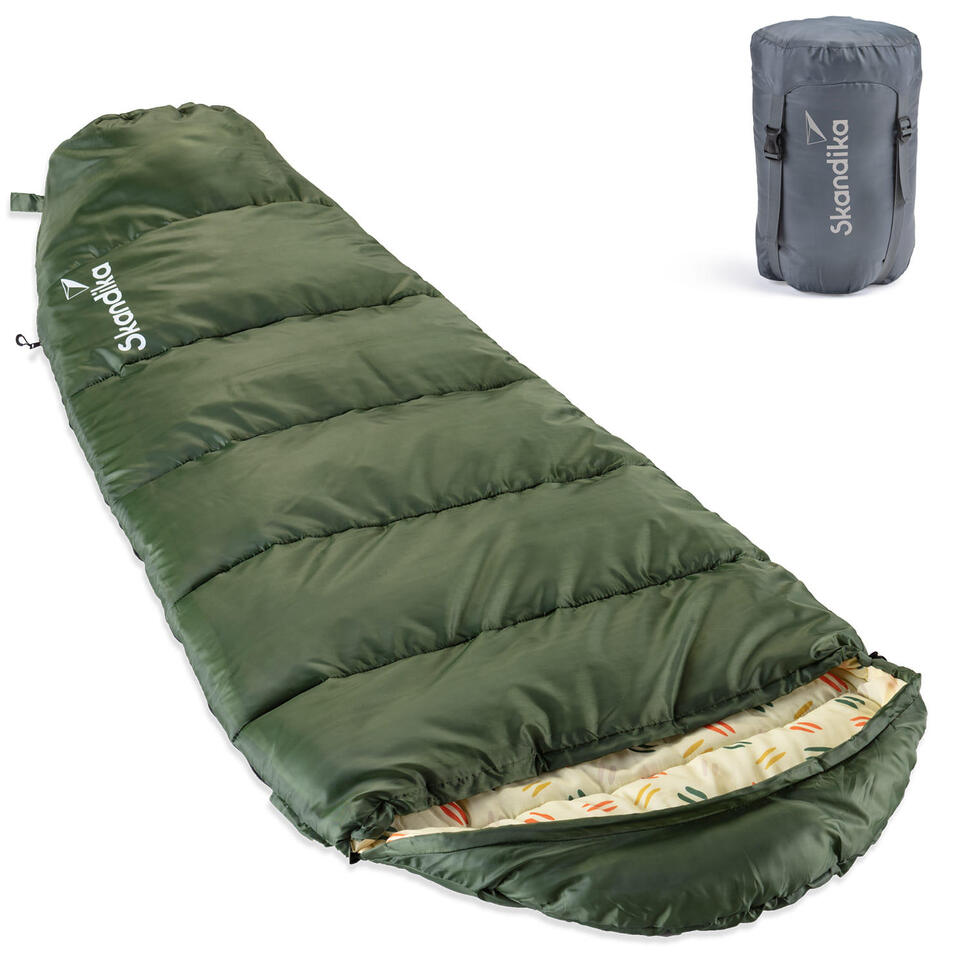 Sac De Couchage Enfant Skandika Dundee Junior - Flanelle Coton - 3 Saisons - 175 X 70 Cm - Hydrofuge