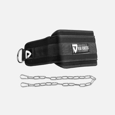 Verzwaarde riem met ketting. voor dips. pull-ups en meer