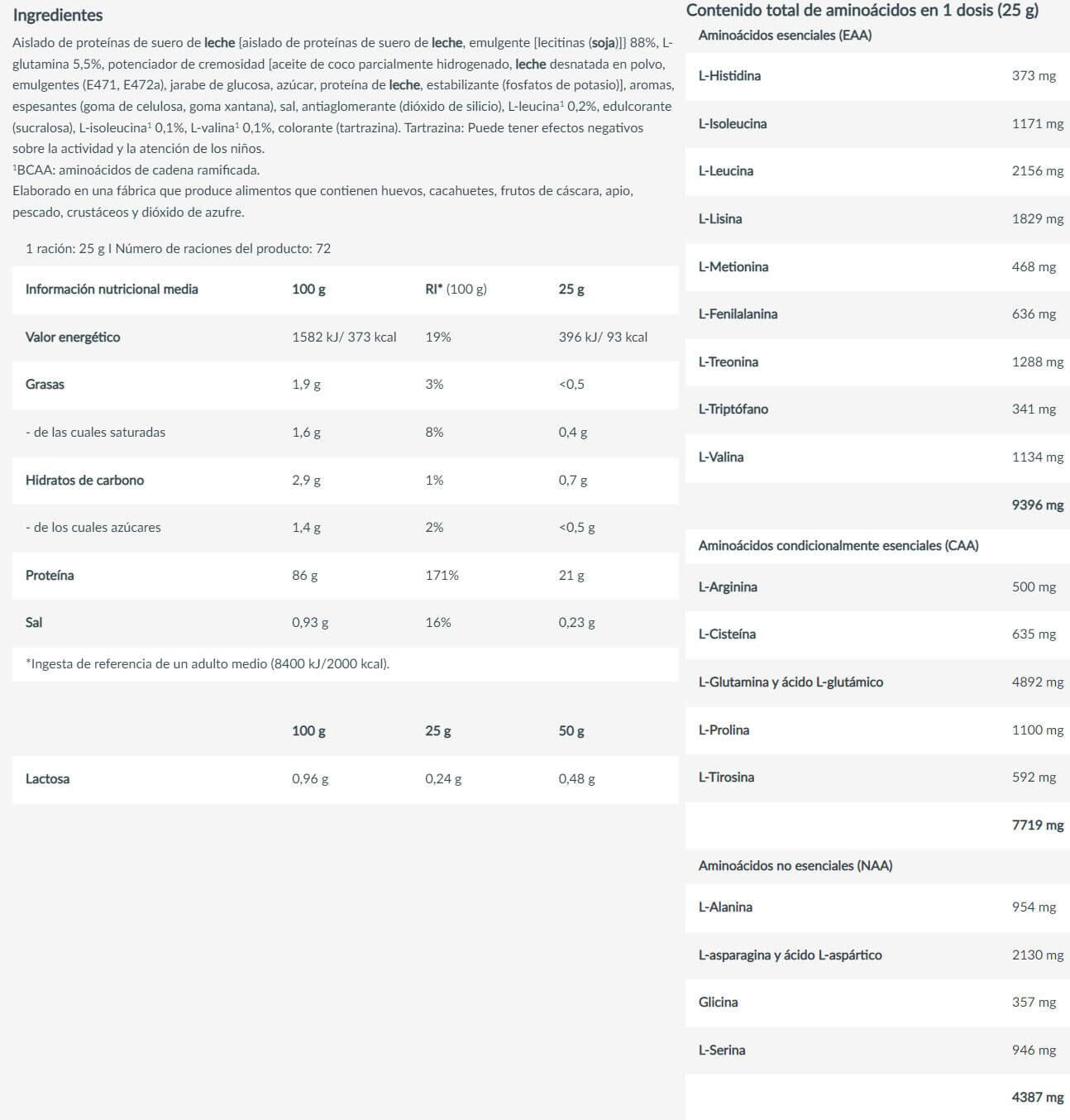 Wei-isolaat - Iso Whey Zero (1816 G) - Vanille 4/4