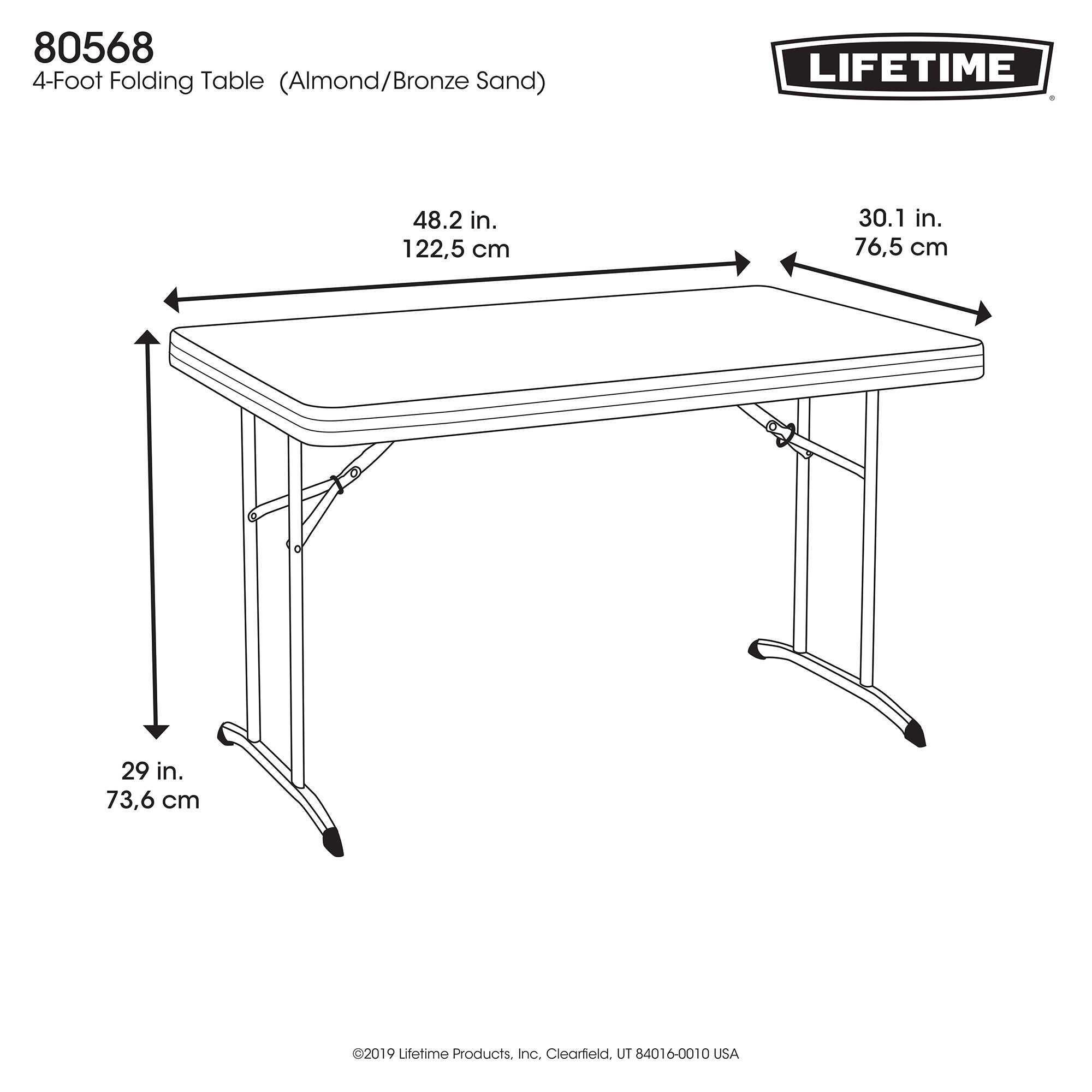 Table Pliante (122cm) Resistance usage intensif LIFETIME #80568 7/7