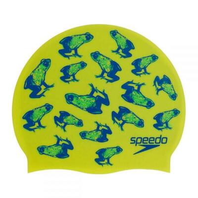 Speedo junior bedrukte siliconen pet - fluo geel / mooi blauw / neon absint