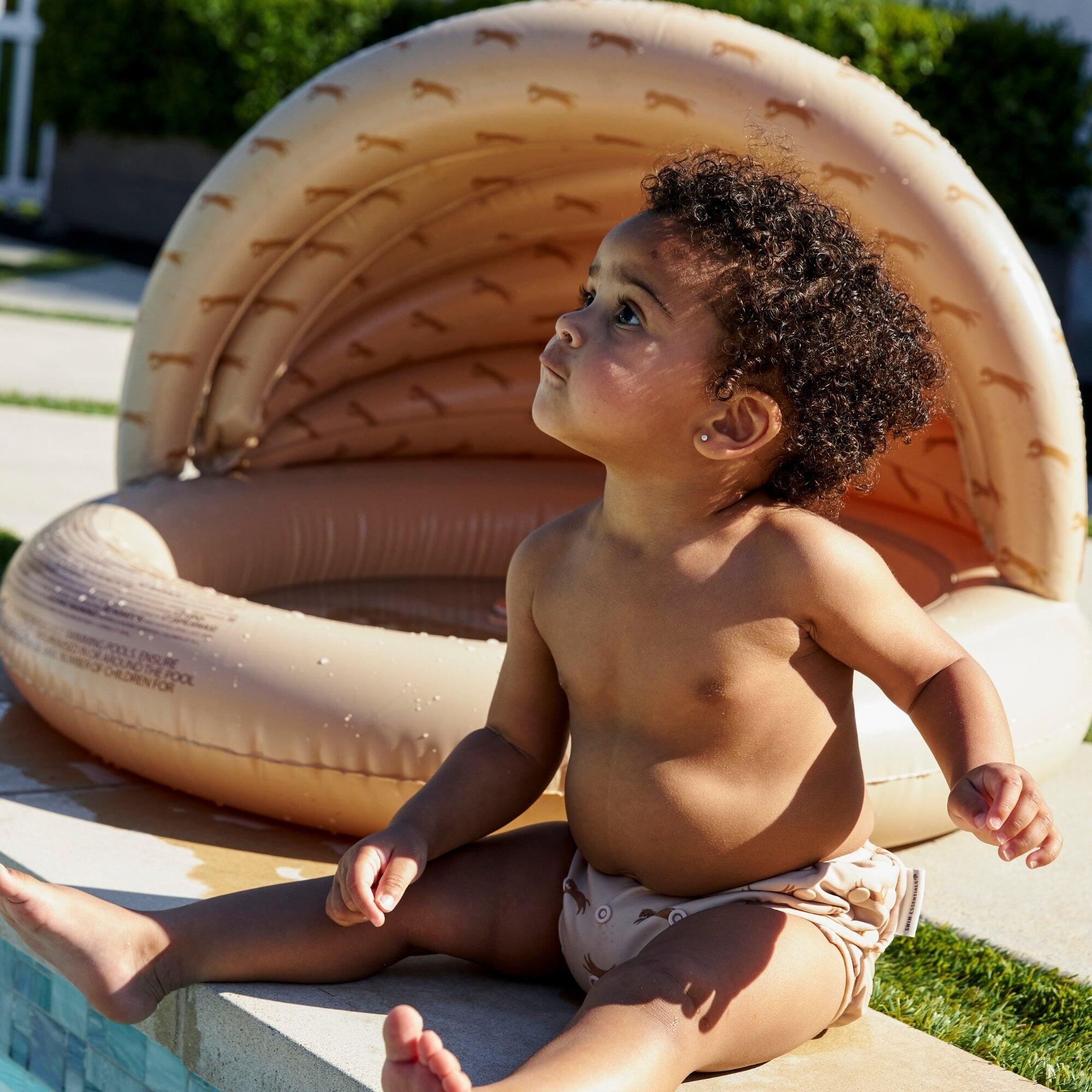 Piscina para niños - Beige - Leopard - Ø 100 cm con toldo 5/5