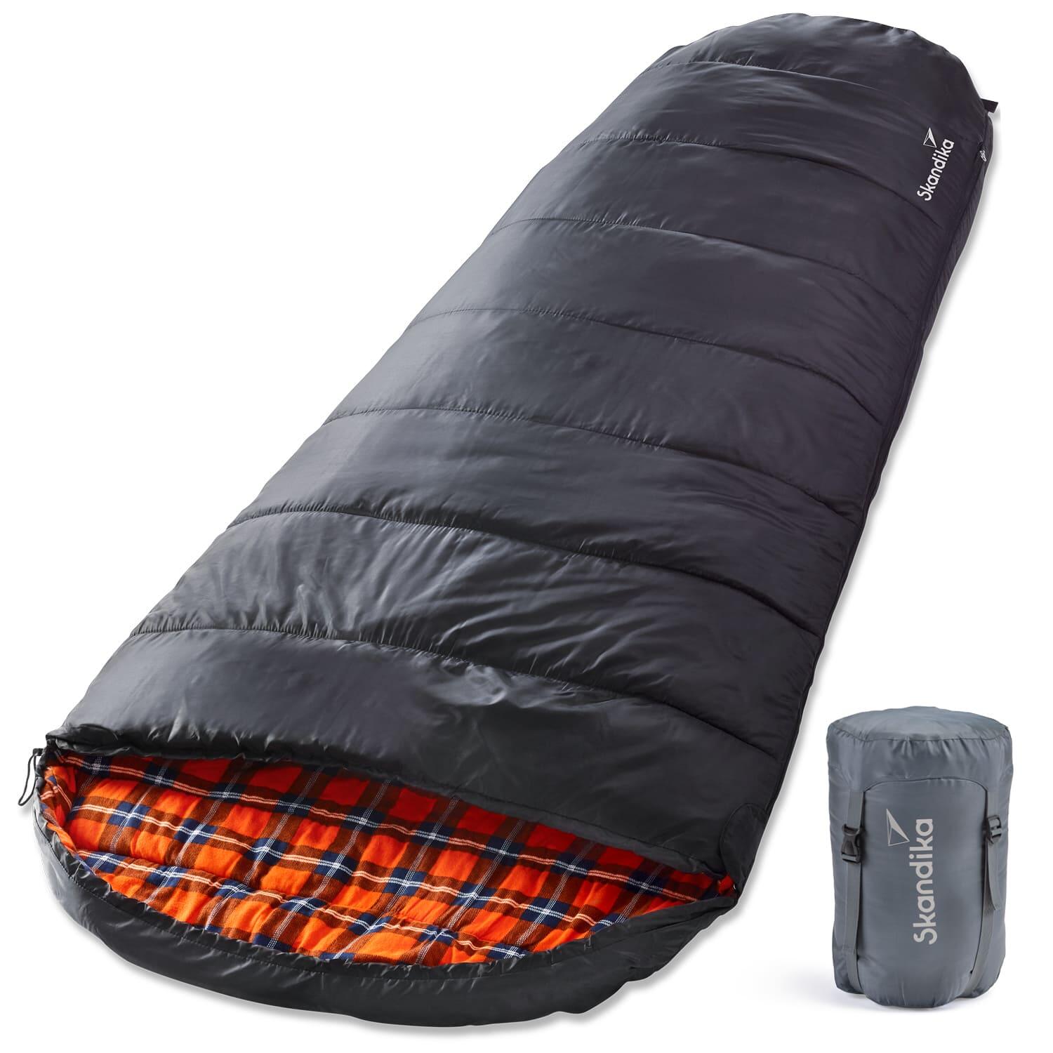 SKANDIKA Slaapzak sarcofaag XXL Vegas Flanell - koppelbaar, 3 seizoenen, 220x110 cm, -12°