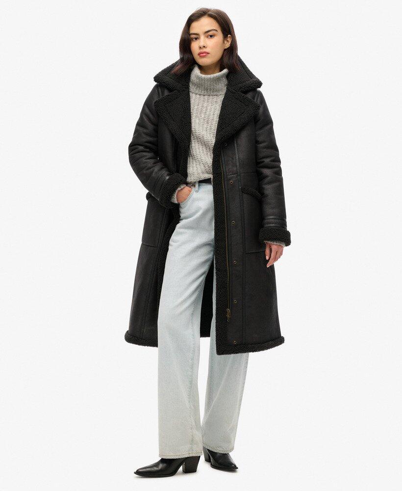 Manteau long en fausse peau de mouton 1/1
