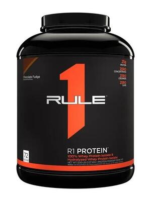Rule1 r1 protein whey isolate (1lbs) chocolate fudge - eiwitten