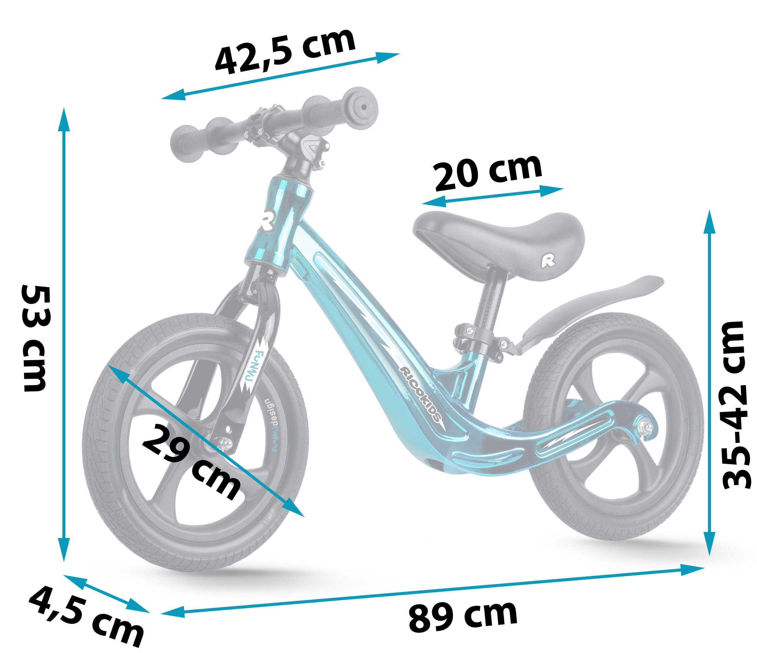 Rowerek biegowy dla dzieci magnesium Ricokids Funnu 7/7